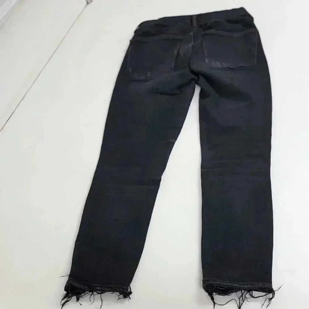 Agolde Sophie High Rise Skinny Crop Temple Washed Black Distressed Jeans REVOLVE - Picture 12 of 16
